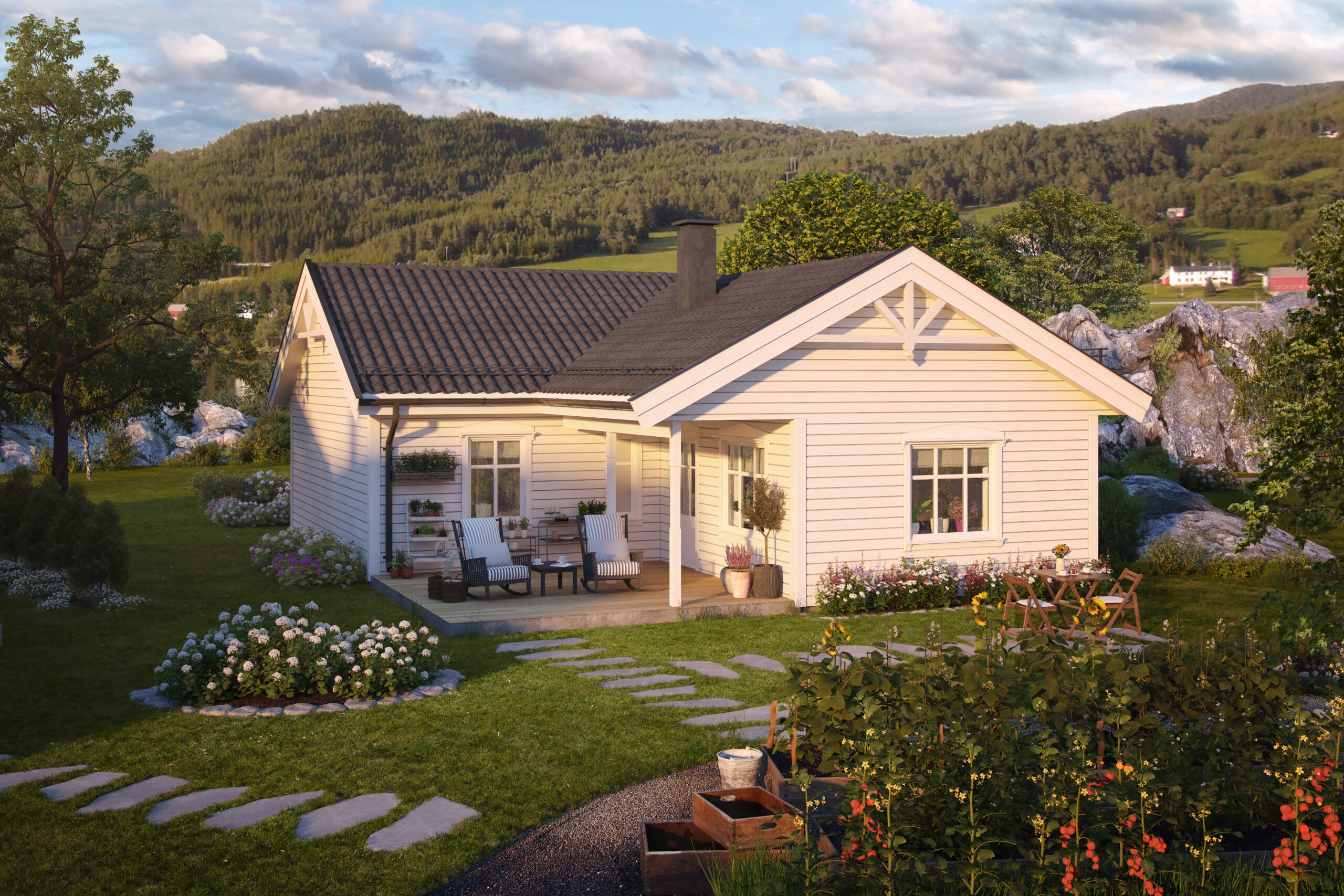 Aksberg fra Boligpartner er et trivelig hus på ett plan